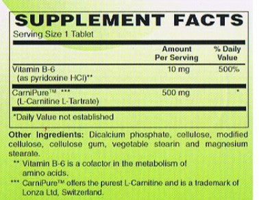 L-Carnitine 500 mg 60 tablets Chicago Health Foods L-Carnitine 500 mg 60 tablets Chicago Health Foods