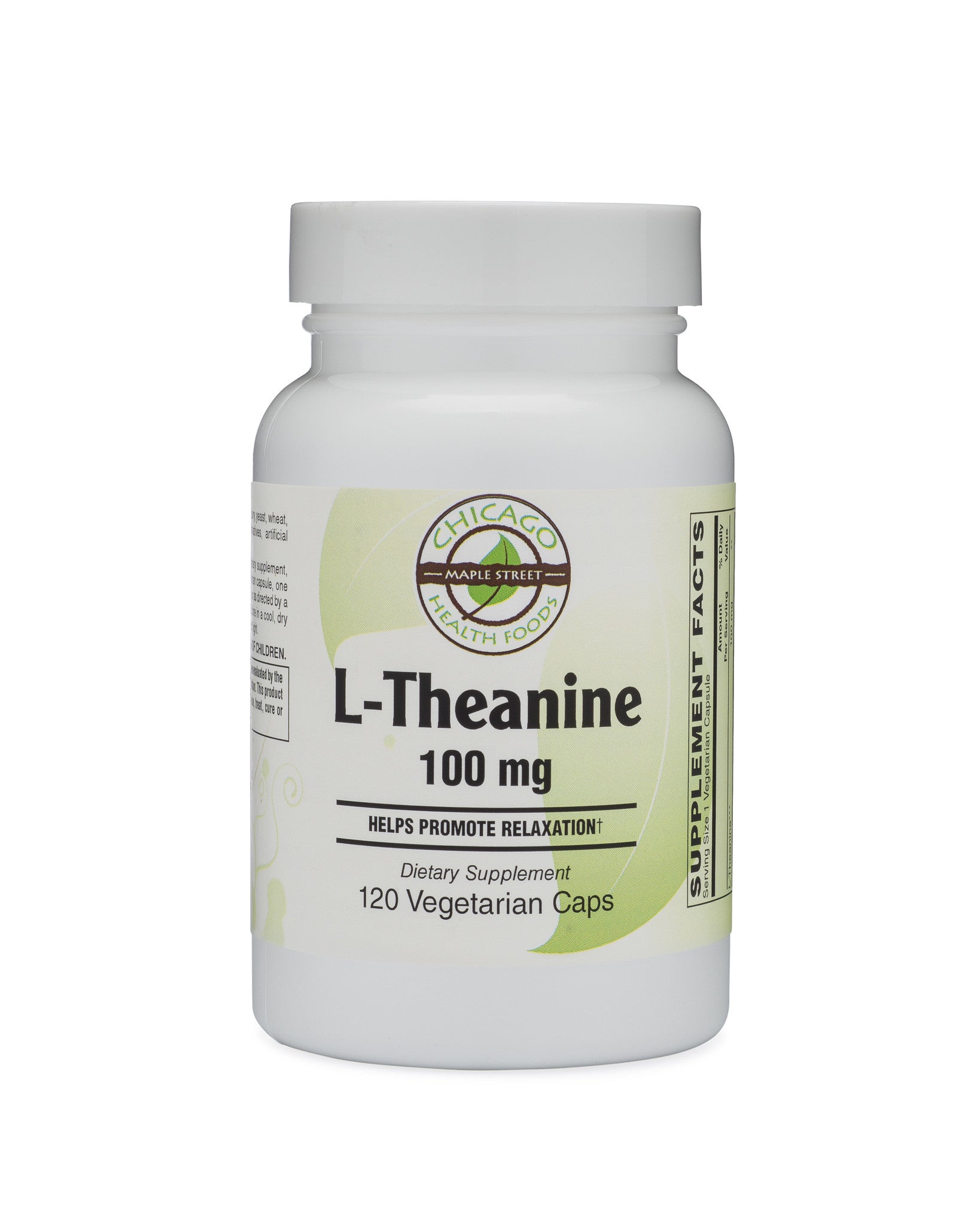 L-Theanine Chicago Health 100 mg 120 veg. capsules Chicago Health Foods L-Theanine Chicago Health 100 mg 120 veg. capsules Chicago Health Foods